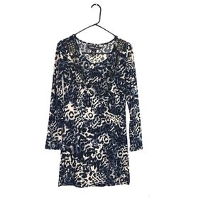 Kimikal Animal Print Long Sleeves Mini Dress Size Large